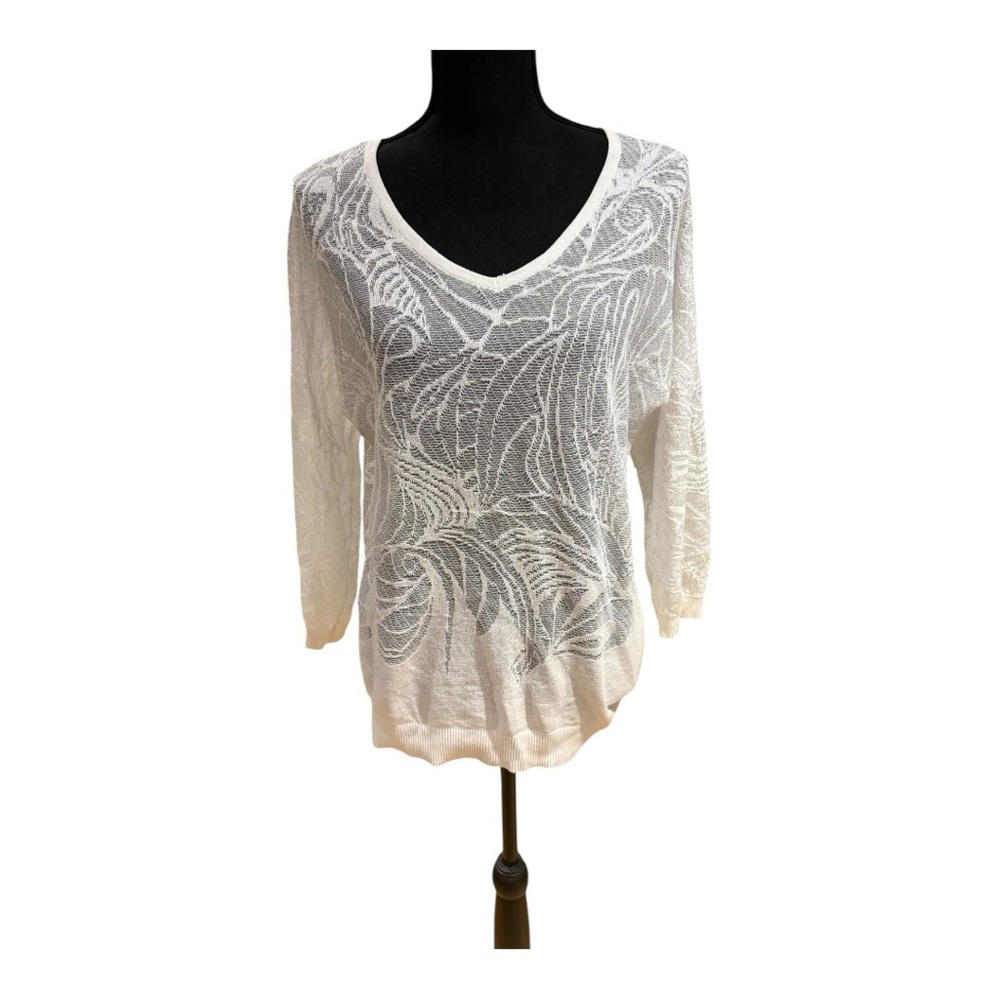 Chico's Women's Lightweight Jacquard Pullover Sweater